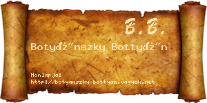 Botyánszky Bottyán névjegykártya